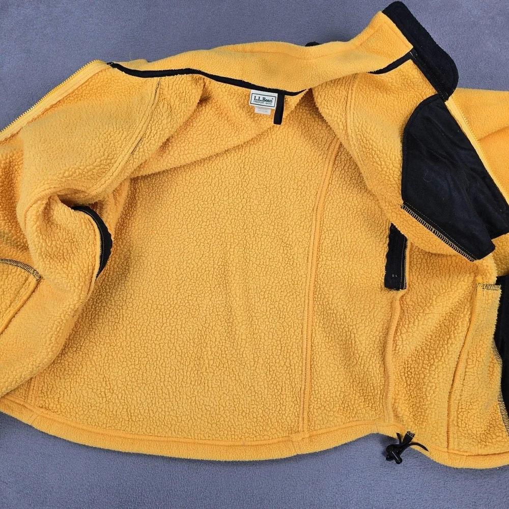 Vintage LL Bean Jacket Women Large Yellow All Conditions Fleece USA 90s Gorpcore